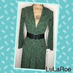 Green Ribbed LuLaRoe Sarah Duster Cardigan